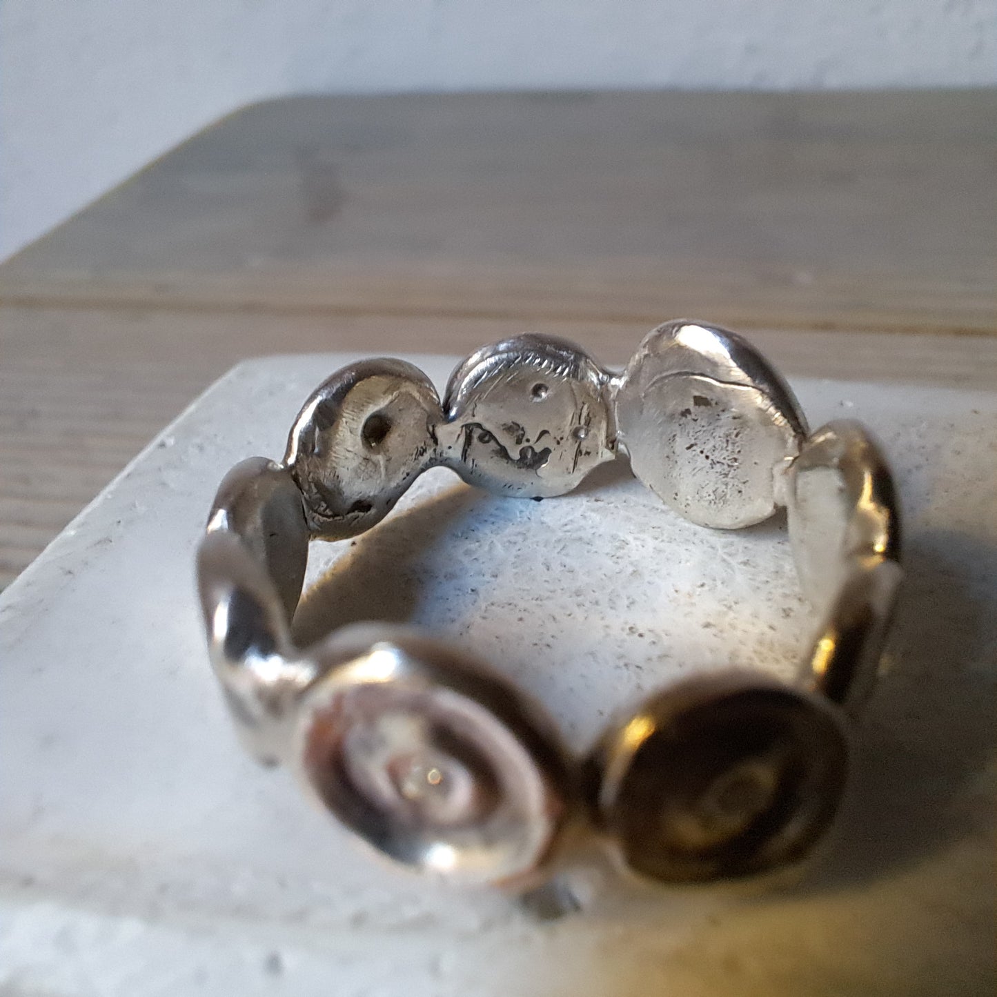 Anello Multiplo 'Got My Nipple' in Argento con Moissaniti create in Laboratorio