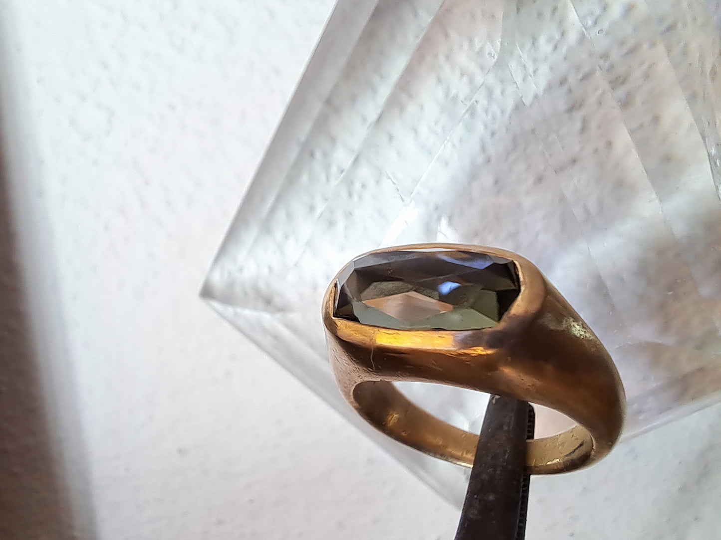 Tormalina Grigio/Verde Fumè - su Bronzo